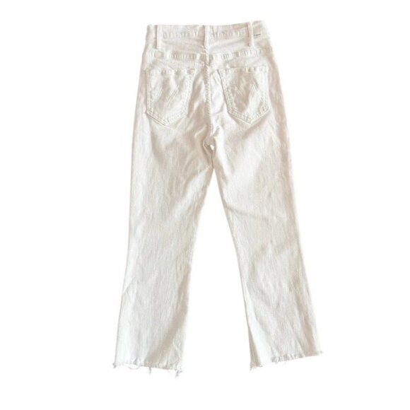 MOTHER  The Hustler Ankle Fray Fairest of Them All White Jeans Women's Sz 25 - Picture 3 of 15